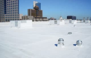 White seamless roof